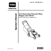 Toro Recycler 21-inch 22298 Mower manual cover