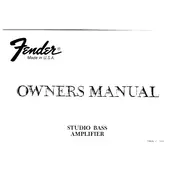 Fender Studio Bass 1981-1985 Amplifier manual cover