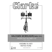 Clarke 5460690 HLC400T 110V Halogen Worklight manual cover