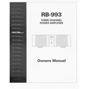 Rotel RB-993 Amplifier manual cover