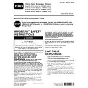Toro 51701 Blower manual cover
