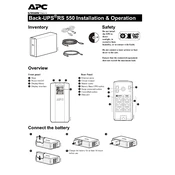 APC Back-UPS RS 550 Power Supply manual cover