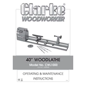 Clarke 6500685 CWL1000 40 Inch Woodlathe manual cover