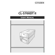 Citizen CL-S700DT II Printer manual cover