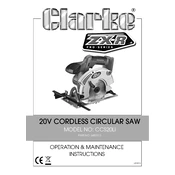 Clarke 6487015 CCS20Li 20V Cordless Circular Saw manual cover