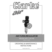 Clarke 3120507 CAT190 Air Filter Regulator manual cover