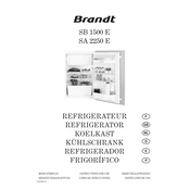 Brandt SA2250E Refrigerator manual cover