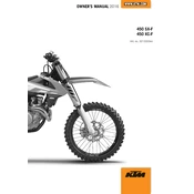 KTM SX‑F 450 USA 2016 Motorcycle manual cover