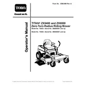 Toro Titan ZX5400 74822 Mower manual cover