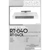 Rotel RT-840 Tuner manual cover