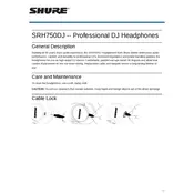 Shure SRH750DJ Headphones manual cover