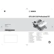 Bosch GTS 18V-216 Saw manual cover