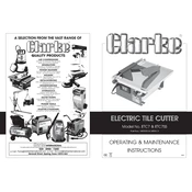 Clarke 3400505 ETC7 Electric Tile Cutter manual cover