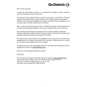 De Dietrich DTV1101XC Hob manual cover