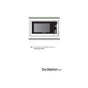 De Dietrich DME329XA1 Microwave Oven manual cover