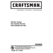 Craftsman CMCS650B Jigsaw manual cover