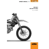 KTM EXC-F 350 2019 Motorcycle manual cover