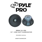 Pyle PDW15125 Subwoofer manual cover