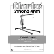 Clarke 7610660 CFC1000LR Folding Crane manual cover