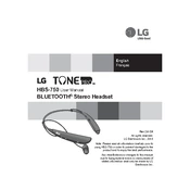 LG TONE Pro HBS-750 Red Headset manual cover