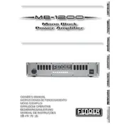 Fender MB-1200 2147500000 120V 60Hz US Amplifier manual cover