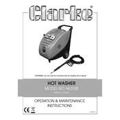 Clarke 7320525 HLS130 Hot Washer manual cover