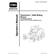 Toro TimeCutter Z480 74353 Mower manual cover