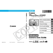 Canon PowerShot A560 manual cover