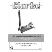 Clarke 7623200 CTJ1800A 1.8 Tonne Aluminium Racing Jack manual cover