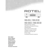 Rotel RKB-D850 Amplifier manual cover