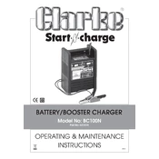 Clarke 6210101 BC100N Battery Booster Charger manual cover