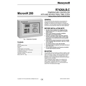 Honeywell R7426A Controller manual cover