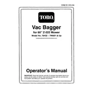 Toro Z222 60-inch 79432 Bagger manual cover