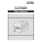 Citizen CL-E720DT Printer manual cover