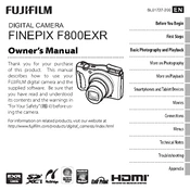 Fujifilm FinePix F800EXR Camera manual cover