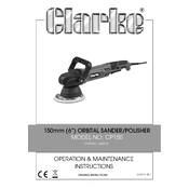 Clarke 6462101 CP150 150mm Orbital Sander Polisher manual cover