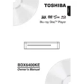 Toshiba BDX6400KE Disc Player manual cover