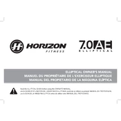 Horizon Fitness 7.0 AE Elliptical manual cover