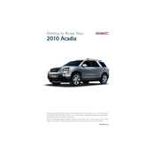 GMC Arcadia 2010 manual cover