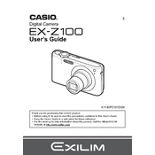 Casio EXZ100 Camera manual cover