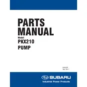 Subaru PKX210 Pump manual cover