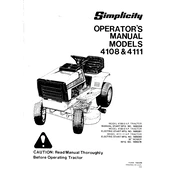 Simplicity 4111 Tractor manual cover