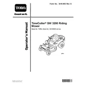 Toro TimeCutter SW 3200 74780 Mower manual cover