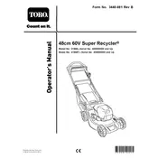 Toro Super Recycler 48-cm 21848 Mower manual cover