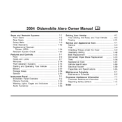 Oldsmobile Alero 2004 manual cover