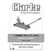 Clarke 7623065 CTJ2000LP 2 Tonne Trolley Jack manual cover