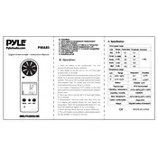 Pyle PMA85 Anemometer manual cover