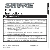 Shure PTH Microphone manual cover