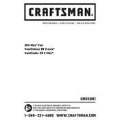 Craftsman CMCE001B Fan manual cover