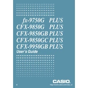 Casio CFX-9850G Plus Calculator manual cover